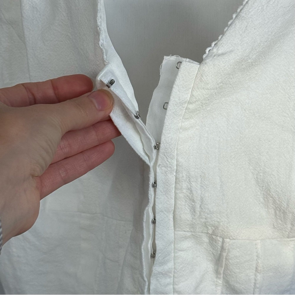 Kirious Los Angeles White Cotton Corset Vest Top NWT Size L - Picture 4 of 8